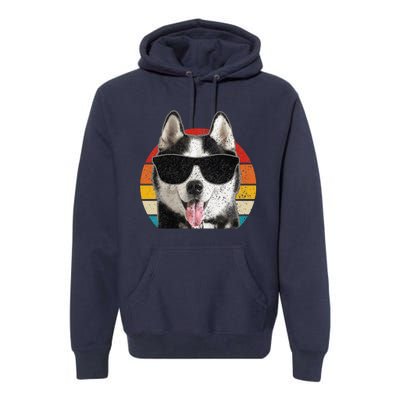 Siberian Husky Sunglasses Funny Vintage Husky Dog Lover Premium Hoodie