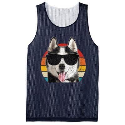 Siberian Husky Sunglasses Funny Vintage Husky Dog Lover Mesh Reversible Basketball Jersey Tank