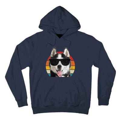 Siberian Husky Sunglasses Funny Vintage Husky Dog Lover Tall Hoodie