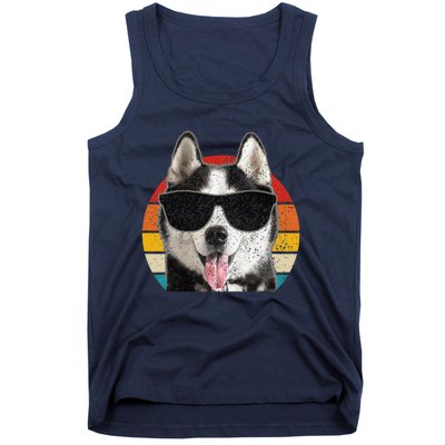 Siberian Husky Sunglasses Funny Vintage Husky Dog Lover Tank Top