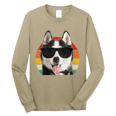 Siberian Husky Sunglasses Funny Vintage Husky Dog Lover Long Sleeve Shirt