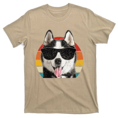 Siberian Husky Sunglasses Funny Vintage Husky Dog Lover T-Shirt