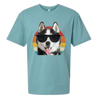 Siberian Husky Sunglasses Funny Vintage Husky Dog Lover Sueded Cloud Jersey T-Shirt