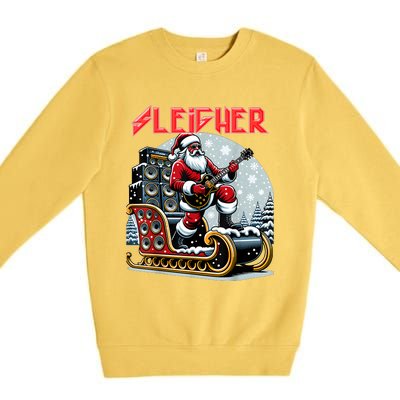 Sleigher Hail Santa Heavy Metal Christmas Rock Xmas Art Premium Crewneck Sweatshirt