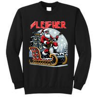 Sleigher Hail Santa Heavy Metal Christmas Rock Xmas Art Sweatshirt