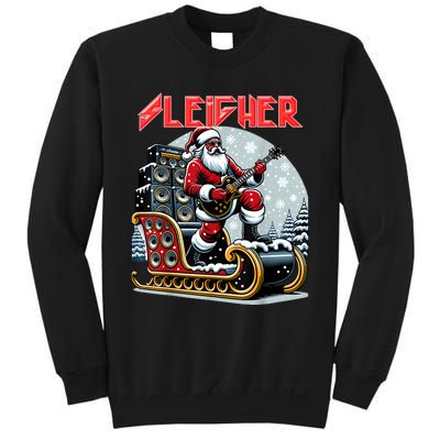 Sleigher Hail Santa Heavy Metal Christmas Rock Xmas Art Sweatshirt