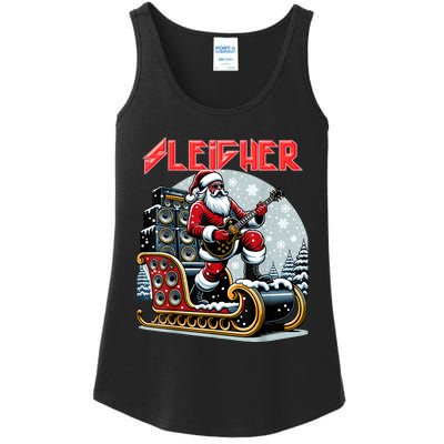 Sleigher Hail Santa Heavy Metal Christmas Rock Xmas Art Ladies Essential Tank