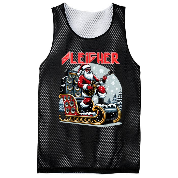 Sleigher Hail Santa Heavy Metal Christmas Rock Xmas Art Mesh Reversible Basketball Jersey Tank