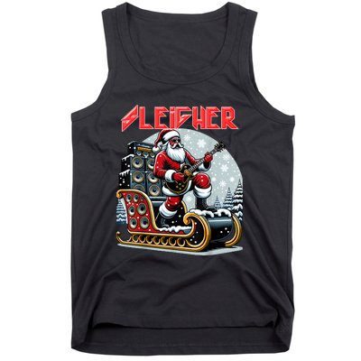 Sleigher Hail Santa Heavy Metal Christmas Rock Xmas Art Tank Top