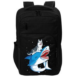 Siberian Husky Shark Jawsome Dog Lover Gifts Space Galaxy Impact Tech Backpack