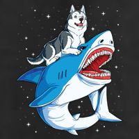 Siberian Husky Shark Jawsome Dog Lover Gifts Space Galaxy Adult Drive Performance Visor