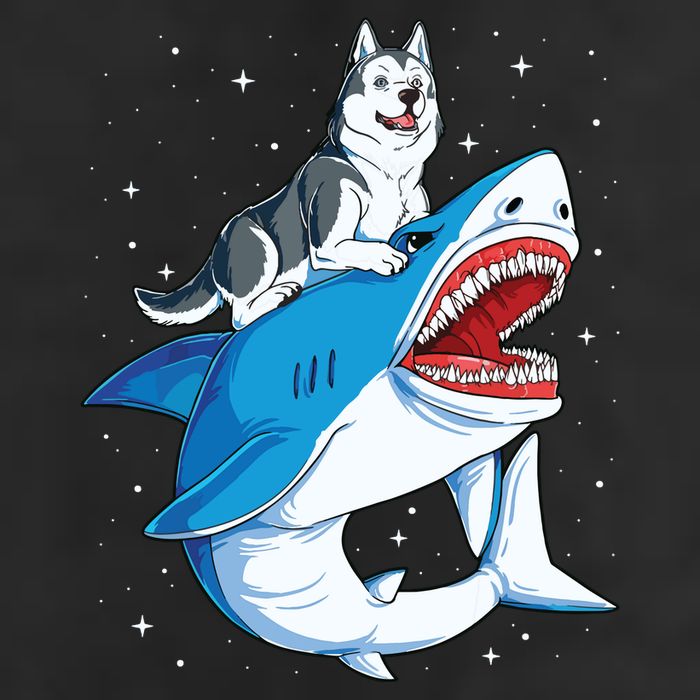 Siberian Husky Shark Jawsome Dog Lover Gifts Space Galaxy Adult Drive Performance Visor