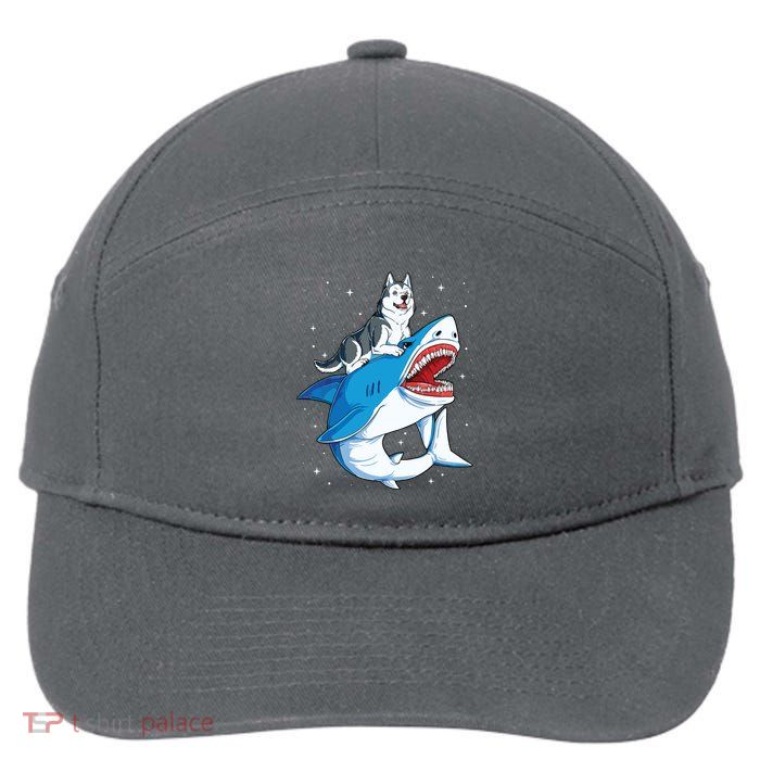 Siberian Husky Shark Jawsome Dog Lover Gifts Space Galaxy 7-Panel Snapback Hat