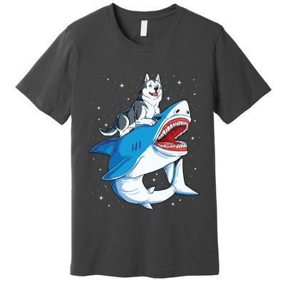 Siberian Husky Shark Jawsome Dog Lover Gifts Space Galaxy Premium T-Shirt