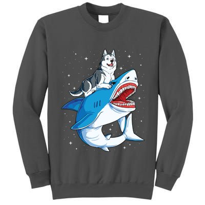 Siberian Husky Shark Jawsome Dog Lover Gifts Space Galaxy Tall Sweatshirt