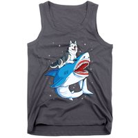 Siberian Husky Shark Jawsome Dog Lover Gifts Space Galaxy Tank Top