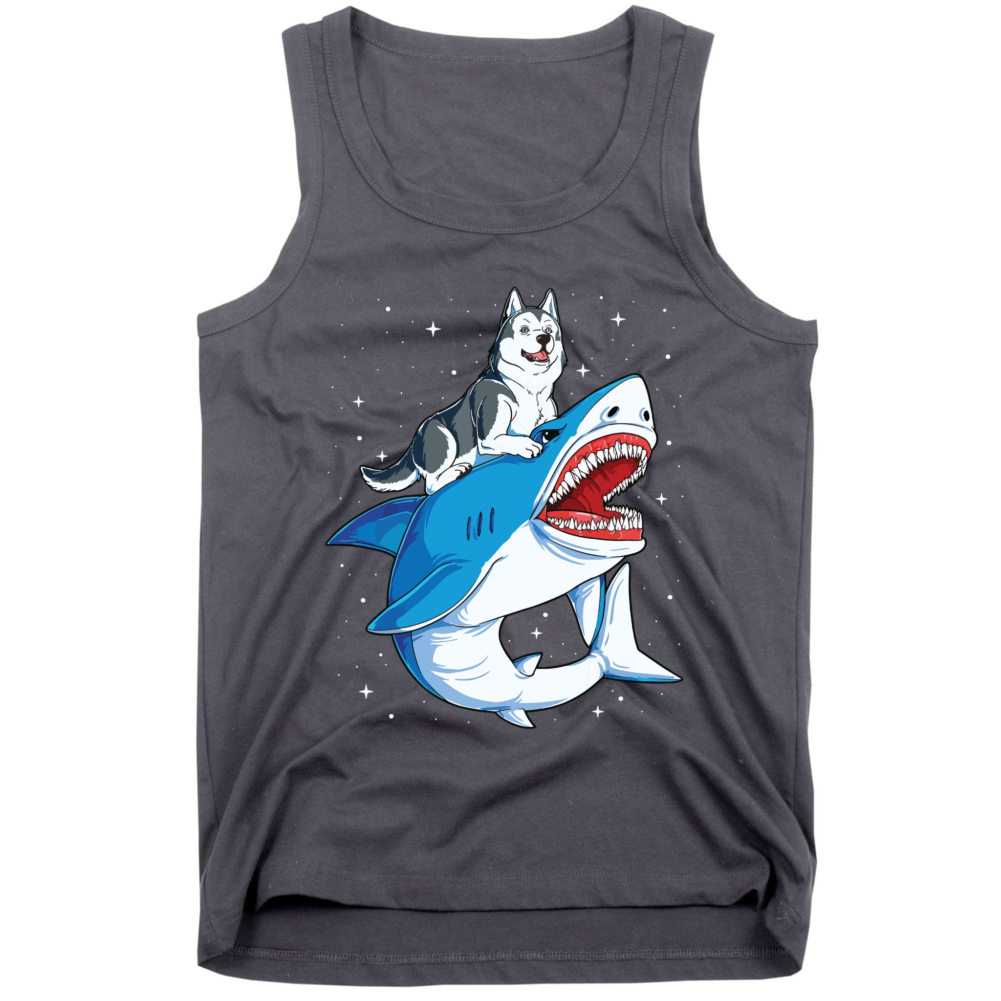 Siberian Husky Shark Jawsome Dog Lover Gifts Space Galaxy Tank Top