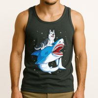 Siberian Husky Shark Jawsome Dog Lover Gifts Space Galaxy Tank Top