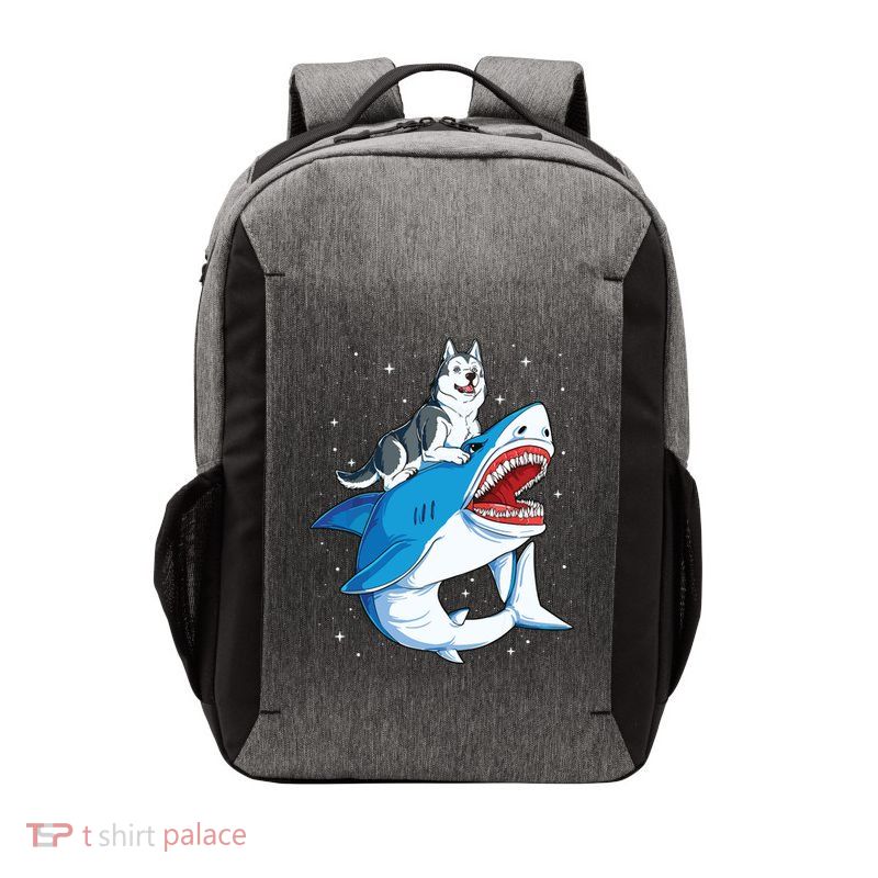 Siberian Husky Shark Jawsome Dog Lover Gifts Space Galaxy Vector Backpack