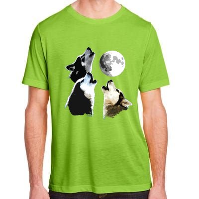 Siberian Husky Siberian Husky Howling At The Moon Adult ChromaSoft Performance T-Shirt