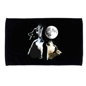 Siberian Husky Siberian Husky Howling At The Moon Microfiber Hand Towel