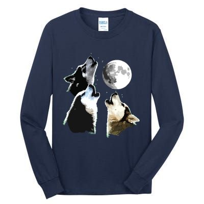 Siberian Husky Siberian Husky Howling At The Moon Tall Long Sleeve T-Shirt