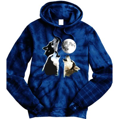 Siberian Husky Siberian Husky Howling At The Moon Tie Dye Hoodie