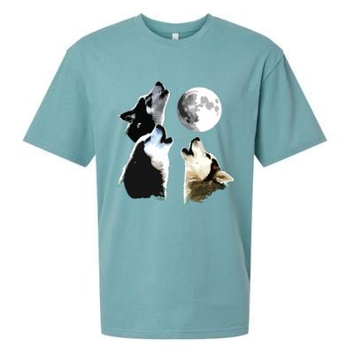 Siberian Husky Siberian Husky Howling At The Moon Sueded Cloud Jersey T-Shirt