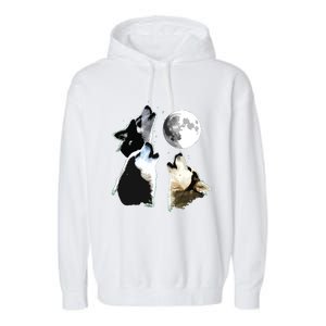 Siberian Husky Siberian Husky Howling At The Moon Garment-Dyed Fleece Hoodie