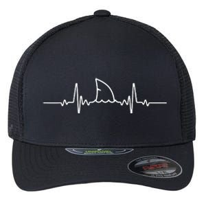 Shark Heartbeat Shark Lovers Fin Ocean Animal Flexfit Unipanel Trucker Cap