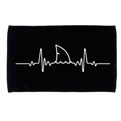 Shark Heartbeat Shark Lovers Fin Ocean Animal Microfiber Hand Towel