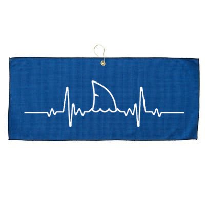 Shark Heartbeat Shark Lovers Fin Ocean Animal Large Microfiber Waffle Golf Towel