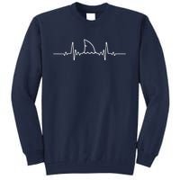 Shark Heartbeat Shark Lovers Fin Ocean Animal Tall Sweatshirt