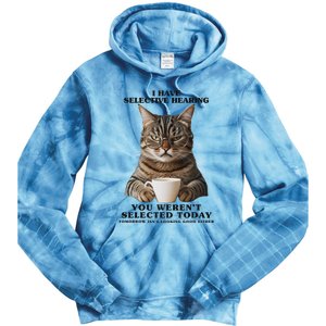 Selective Hearing Sarcastic Cat Tie Dye Hoodie