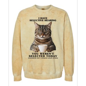 Selective Hearing Sarcastic Cat Colorblast Crewneck Sweatshirt