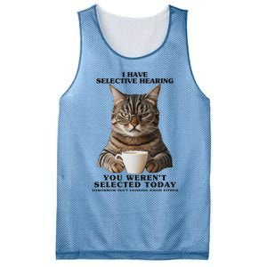 Selective Hearing Sarcastic Cat Mesh Reversible Basketball Jersey Tank