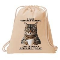 Selective Hearing Sarcastic Cat Drawstring Bag