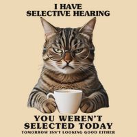 Selective Hearing Sarcastic Cat Drawstring Bag