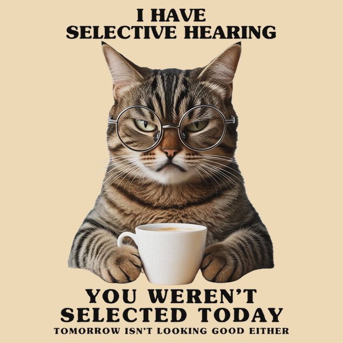 Selective Hearing Sarcastic Cat Drawstring Bag