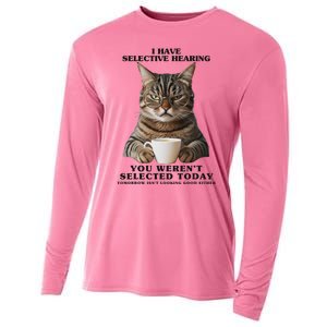 Selective Hearing Sarcastic Cat Cooling Performance Long Sleeve Crew