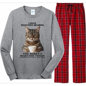 Selective Hearing Sarcastic Cat Long Sleeve Pajama Set