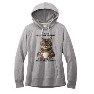 Selective Hearing Sarcastic Cat Women's Fleece Hoodie