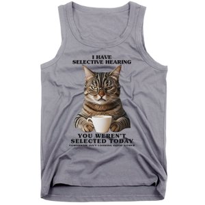 Selective Hearing Sarcastic Cat Tank Top