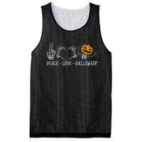 Spooky Halloween Skeleton Peace and Pumpkin Design Mesh Reversible Basketball Jersey Tank