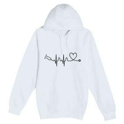 Stethoscope Heartbeat Stethoscope Gift For Doctor & Nurse Premium Pullover Hoodie