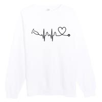 Stethoscope Heartbeat Stethoscope Gift For Doctor & Nurse Premium Crewneck Sweatshirt