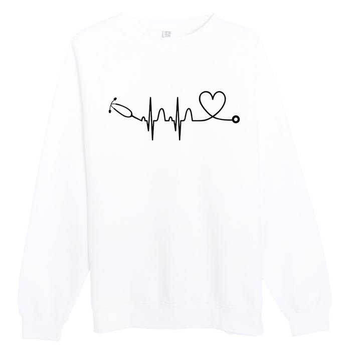 Stethoscope Heartbeat Stethoscope Gift For Doctor & Nurse Premium Crewneck Sweatshirt