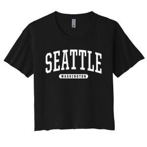 Seattle Hoodie Swea College University Style USA Women's Crop Top Tee