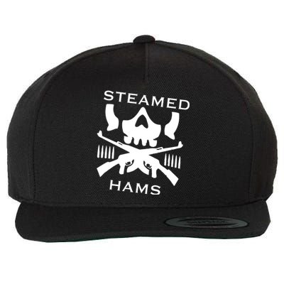 Steamed Hams Skull Guns Wool Snapback Cap