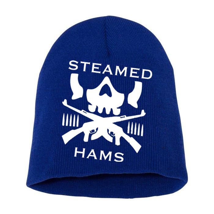 Steamed Hams Skull Guns Short Acrylic Beanie